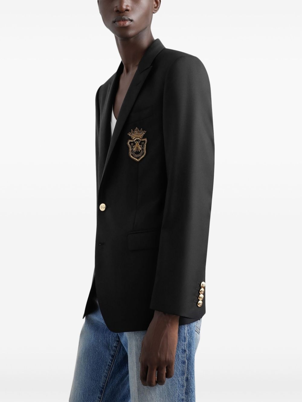 logo-appliqué blazer - 4