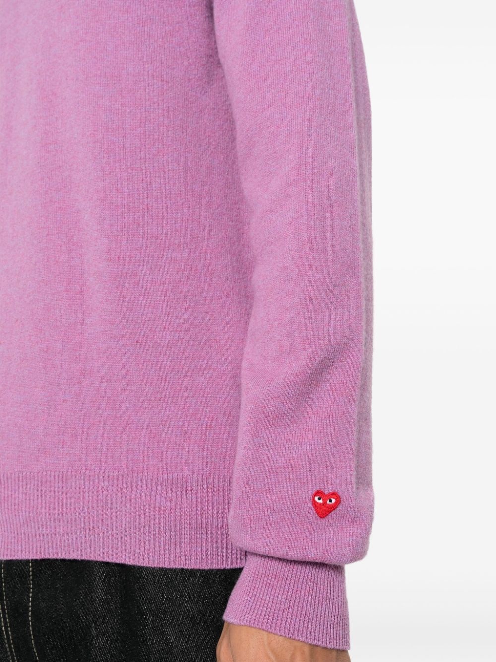 logo-appliqué wool jumper - 5