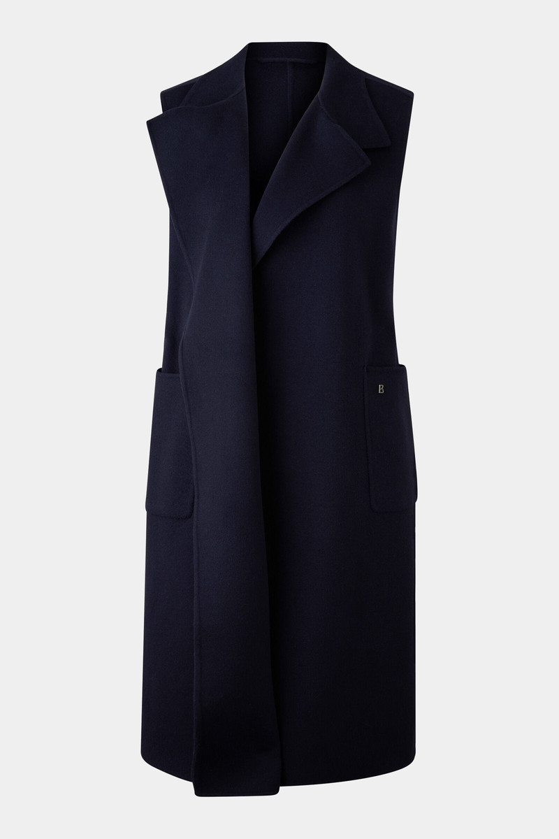 Double-face wool vest Megan in Navy blue 7