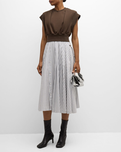 3.1 Phillip Lim Sweatshirt Combo Dress with Pleated Skirt outlook