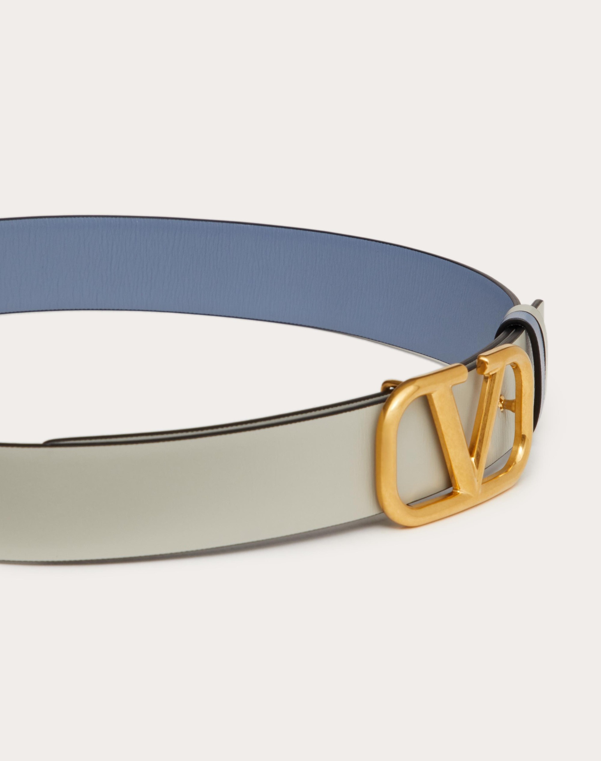 Valentino REVERSIBLE VLOGO SIGNATURE BELT IN GLOSSY CALFSKIN 30 MM