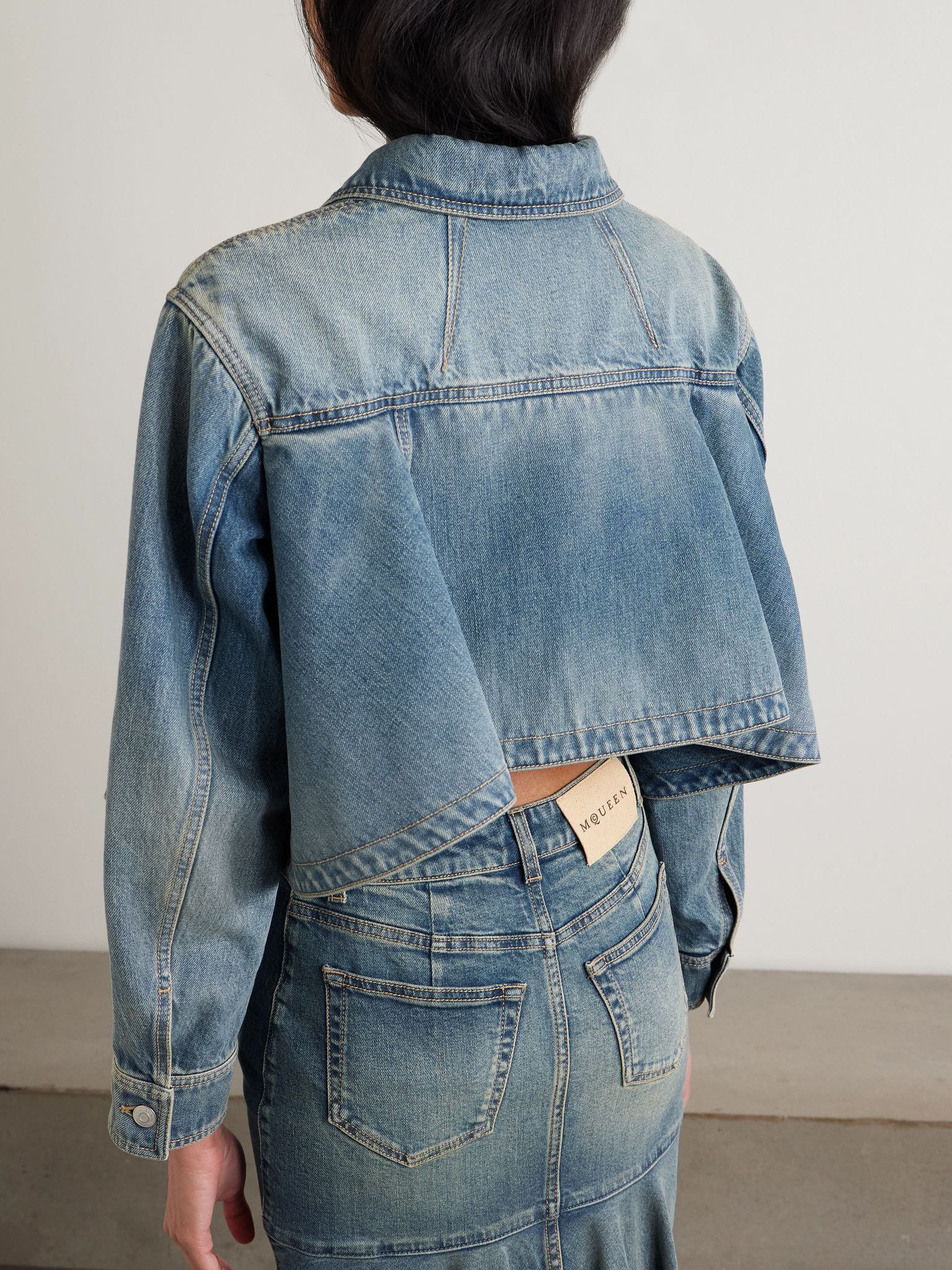 Paneled denim jacket Blue - 4