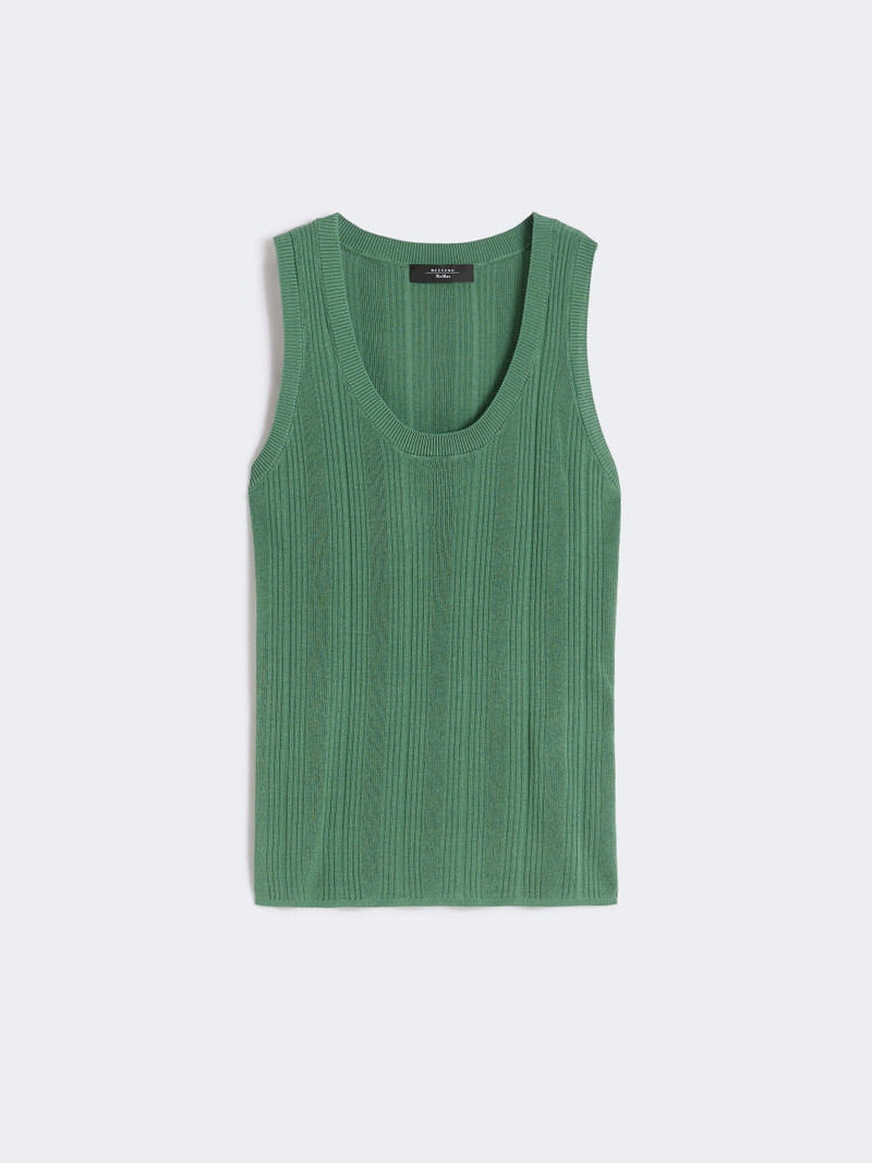 COSE Viscose yarn sleeveless jumper - GREEN 1