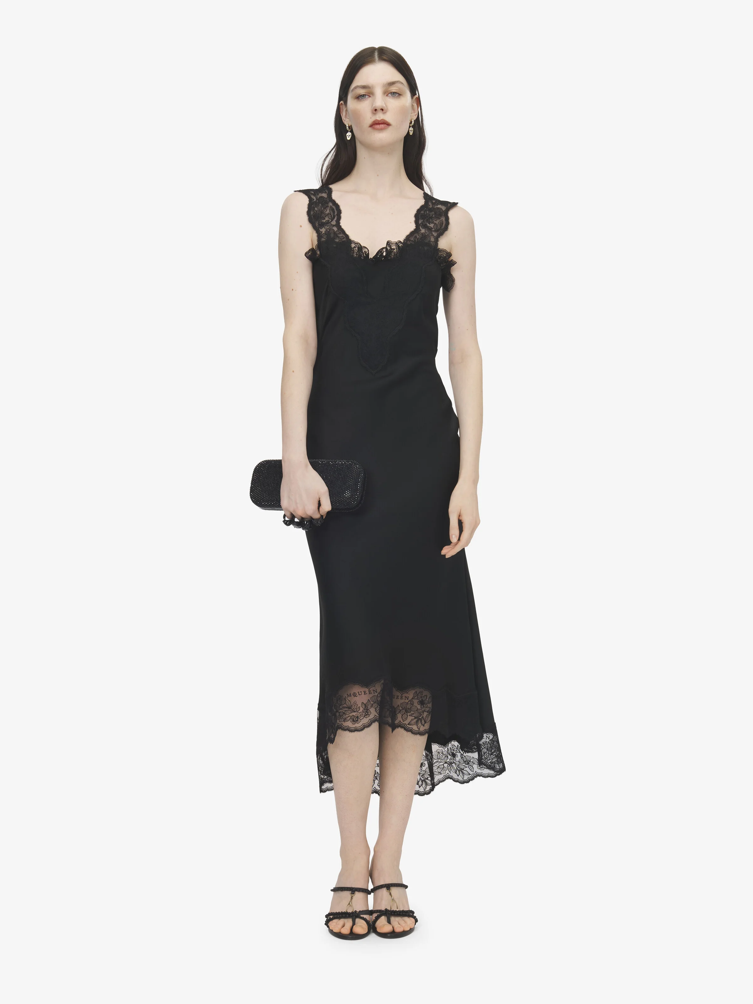 Lace Trim Midi Dress - 1