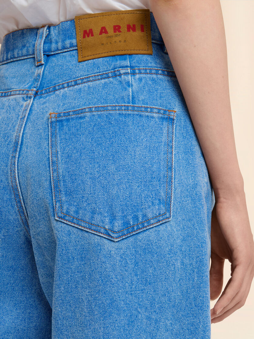 BLUE ORGANIC DENIM CARROT JEANS - 5