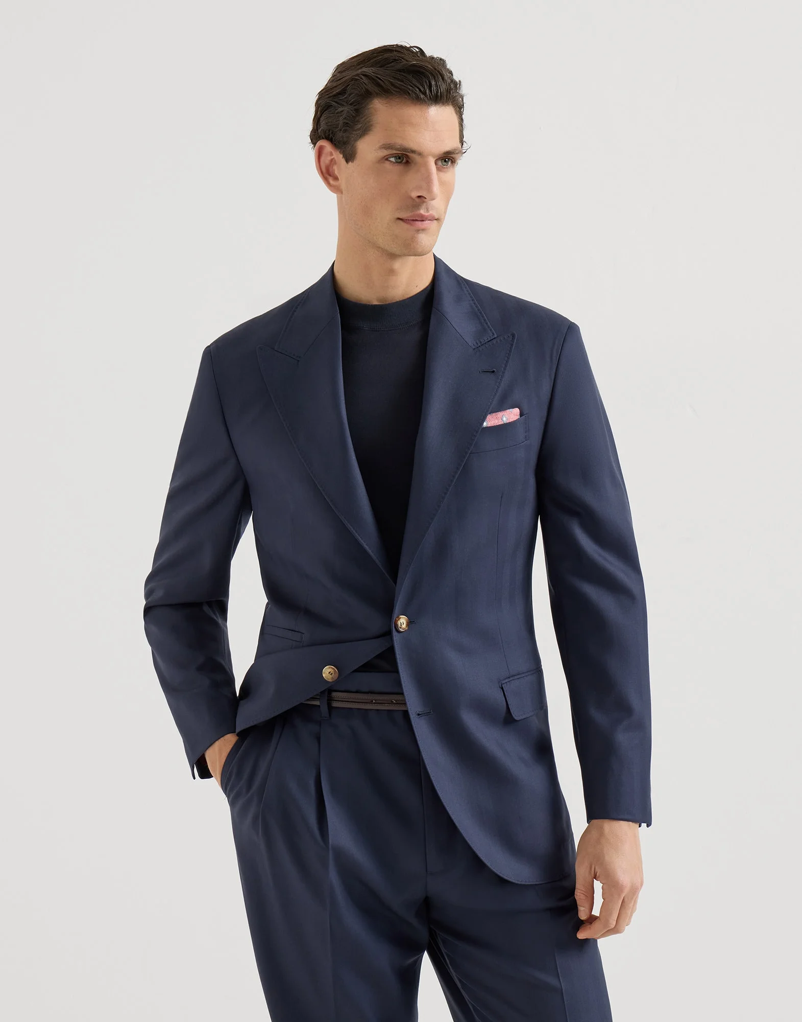 Virgin wool chevron Tailor blazer with peak lapels - 1