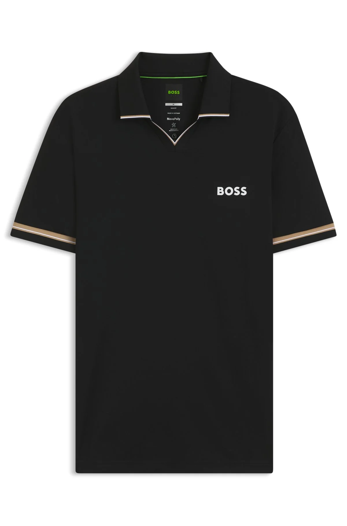 ACTIVE SLIM-FIT POLO SHIRT WITH SIGNATURE-STRIPE DETAILS - 1