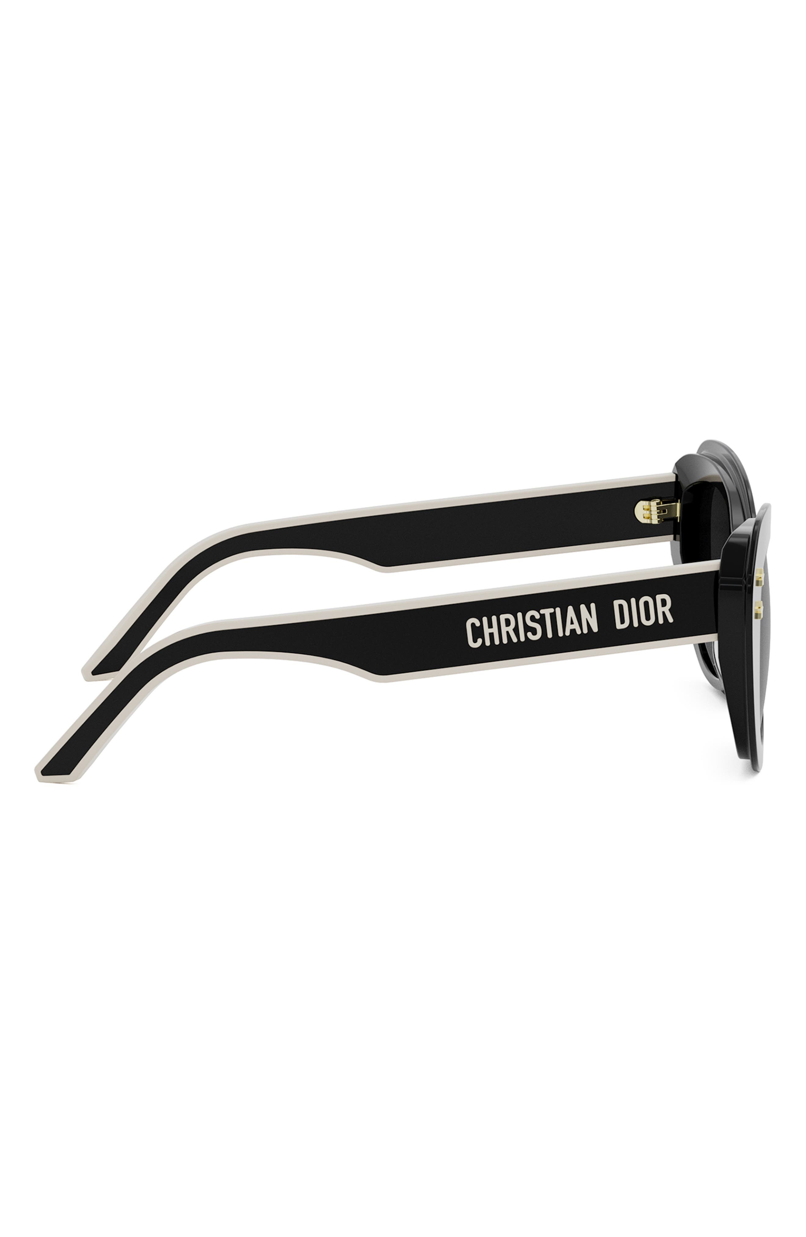 'DiorPacific B3U 52mm Butterfly Sunglasses in Shiny Black /Smoke at Nordstrom - 6