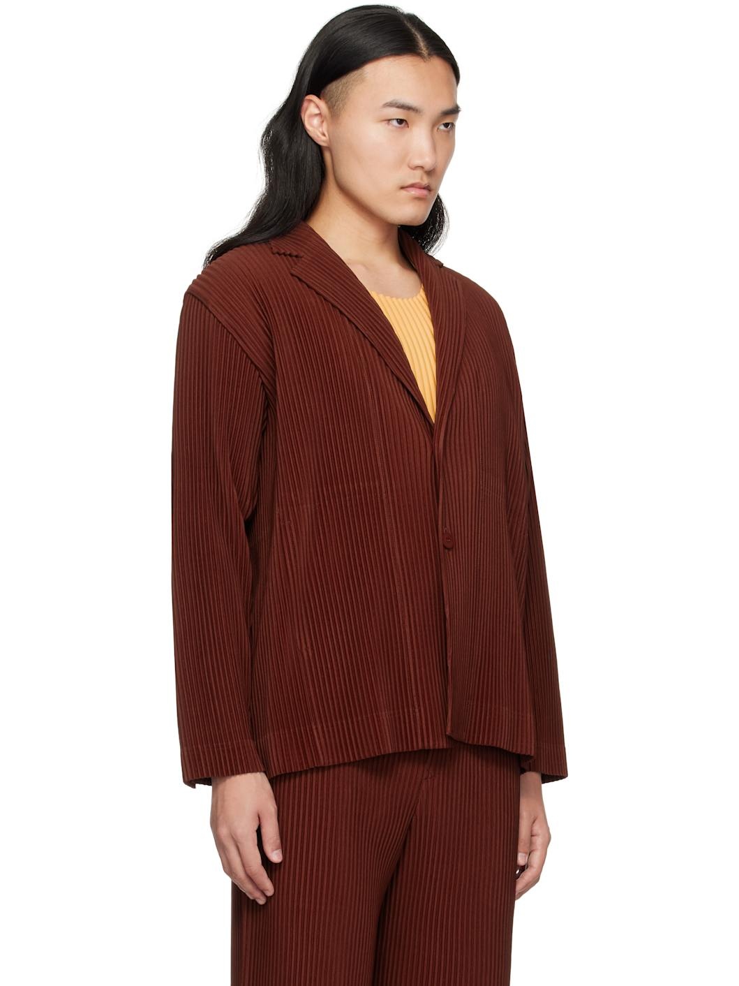 Red Tailored Pleats 2 Blazer - 2