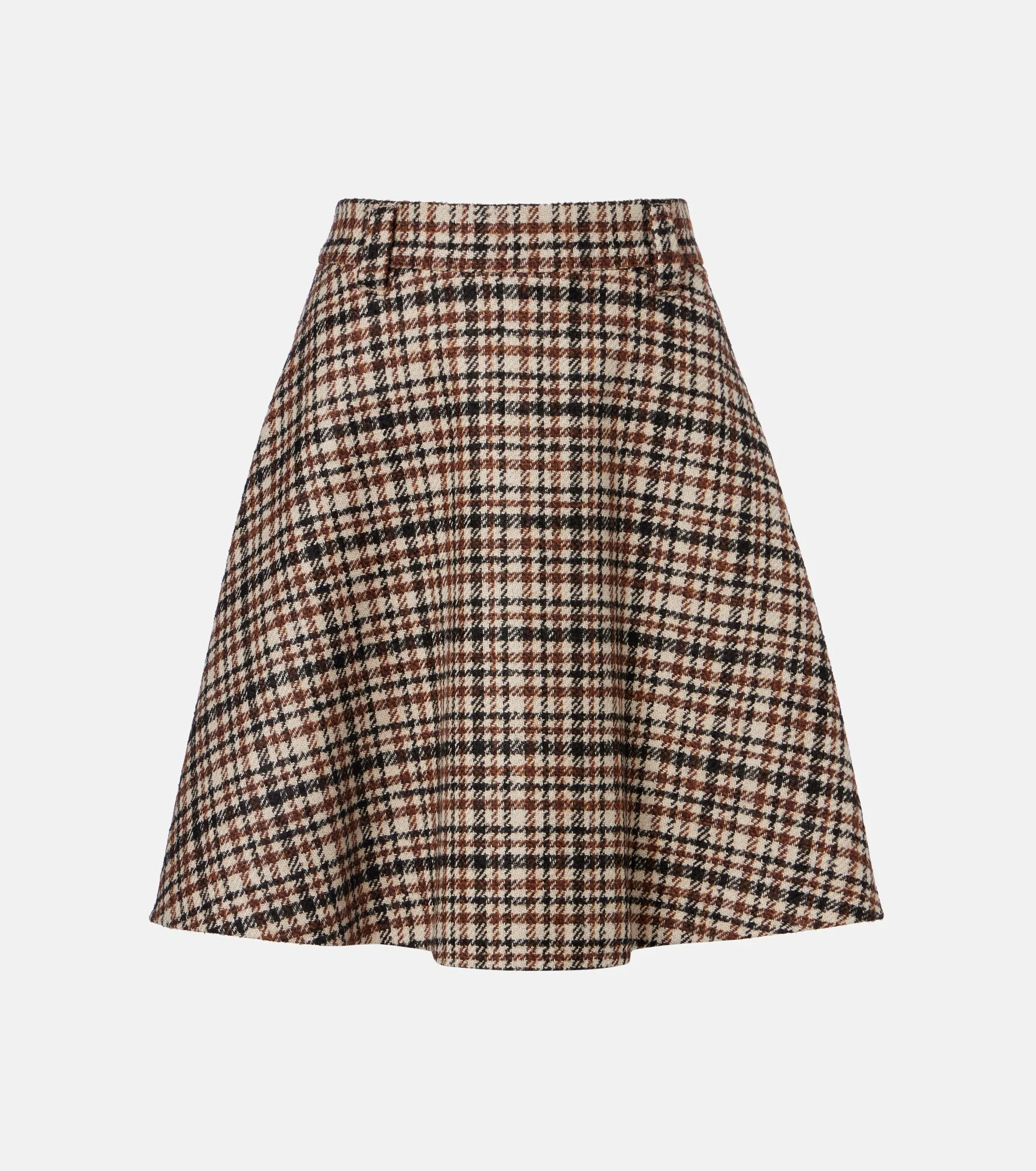 Houndstooth wool and alpaca-blend miniskirt - 1