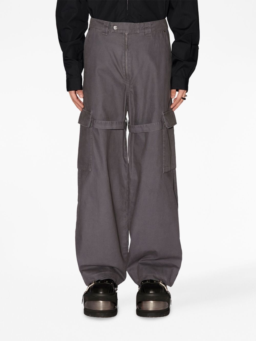 belted-leg cargo trousers - 4