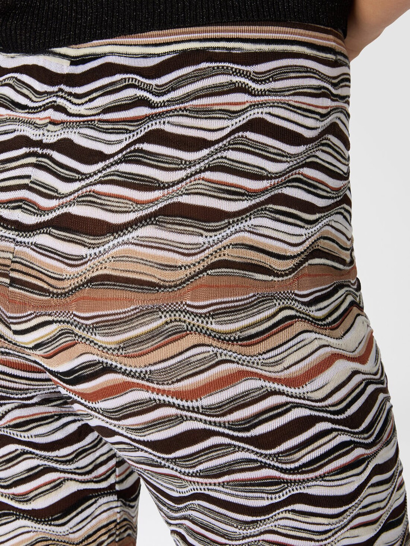 Straight Long Pants with Wave Pattern 5