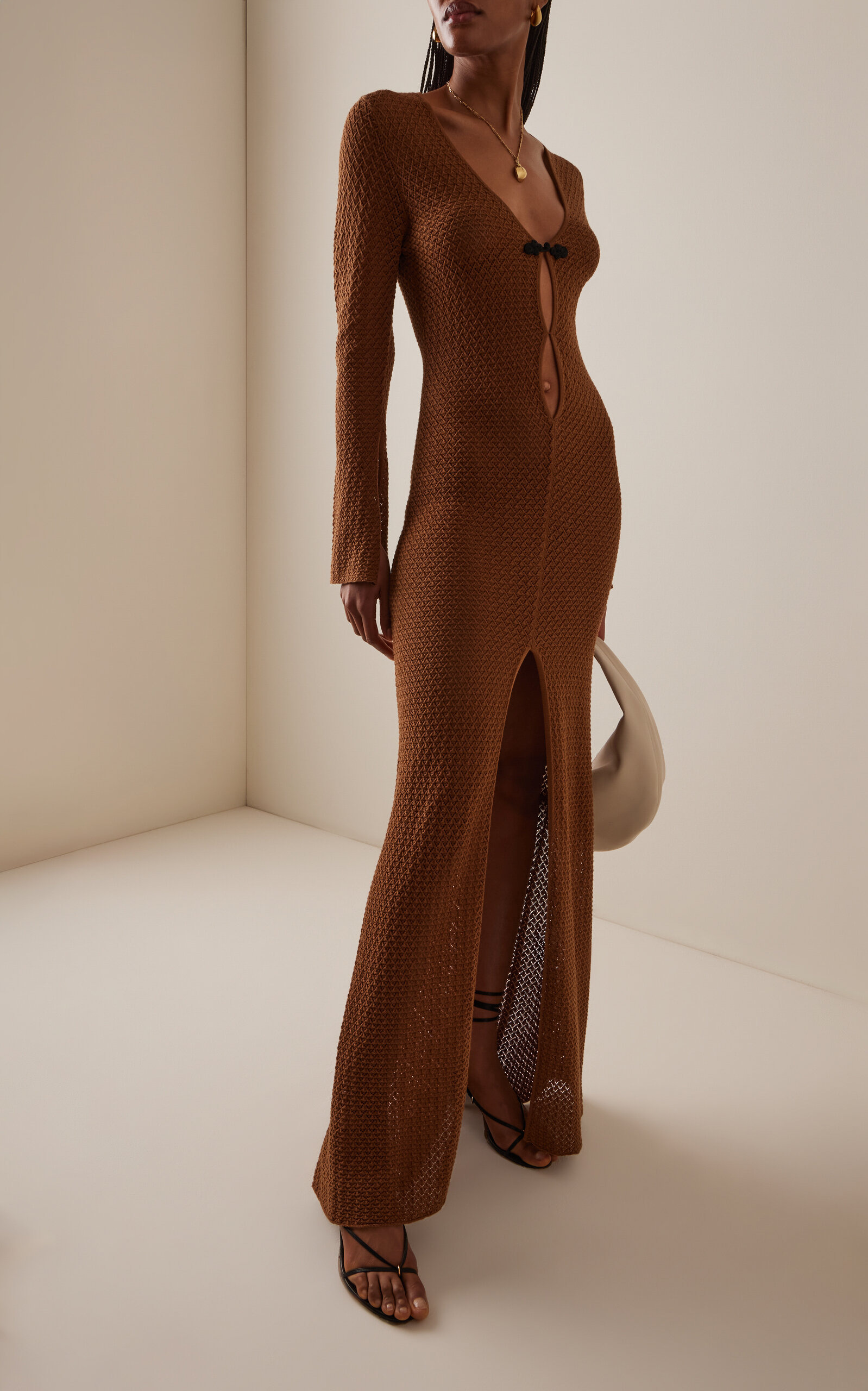 Exclusive Tanzania Knit Cotton Maxi Dress brown - 2