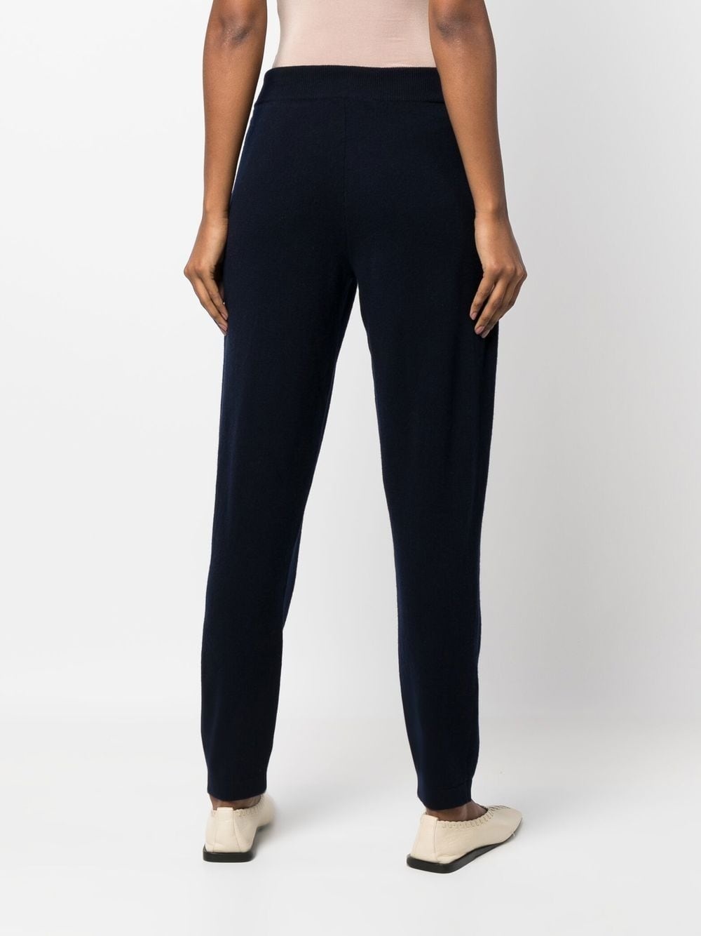 drawstring tapered cashmere trousers - 4