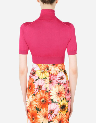 Dolce & Gabbana Cropped silk turtle-neck sweater outlook