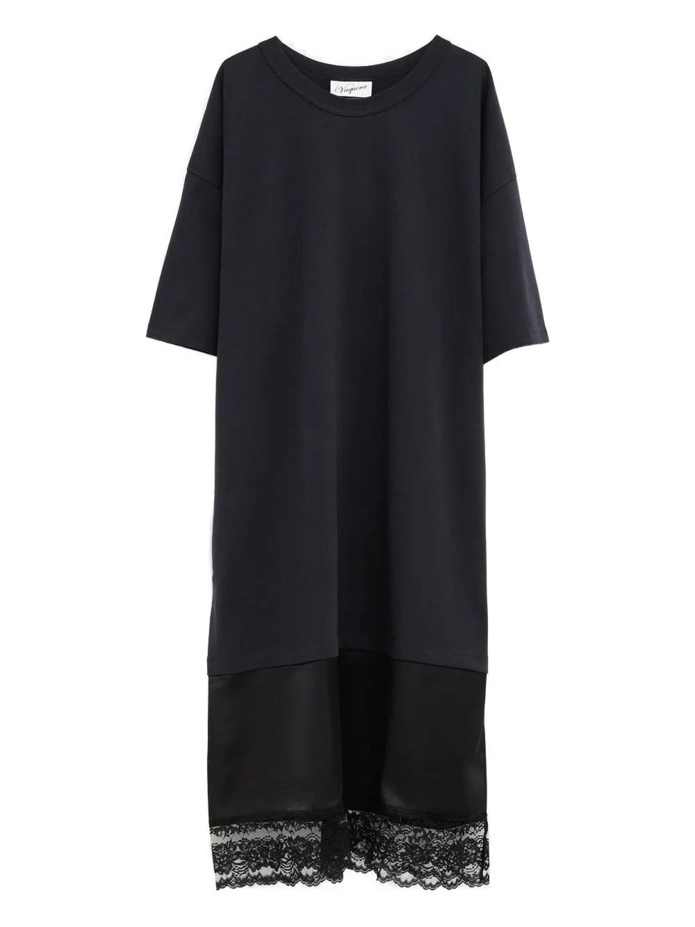 lace-trim midi dress - 1