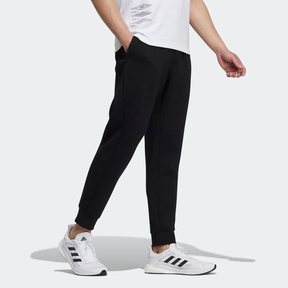 Men's adidas Solid Color Sports Pants/Trousers/Joggers Black H39217 - 4