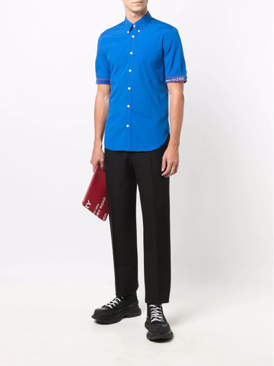 Alexander McQueen logo-trim short-sleeve shirt outlook