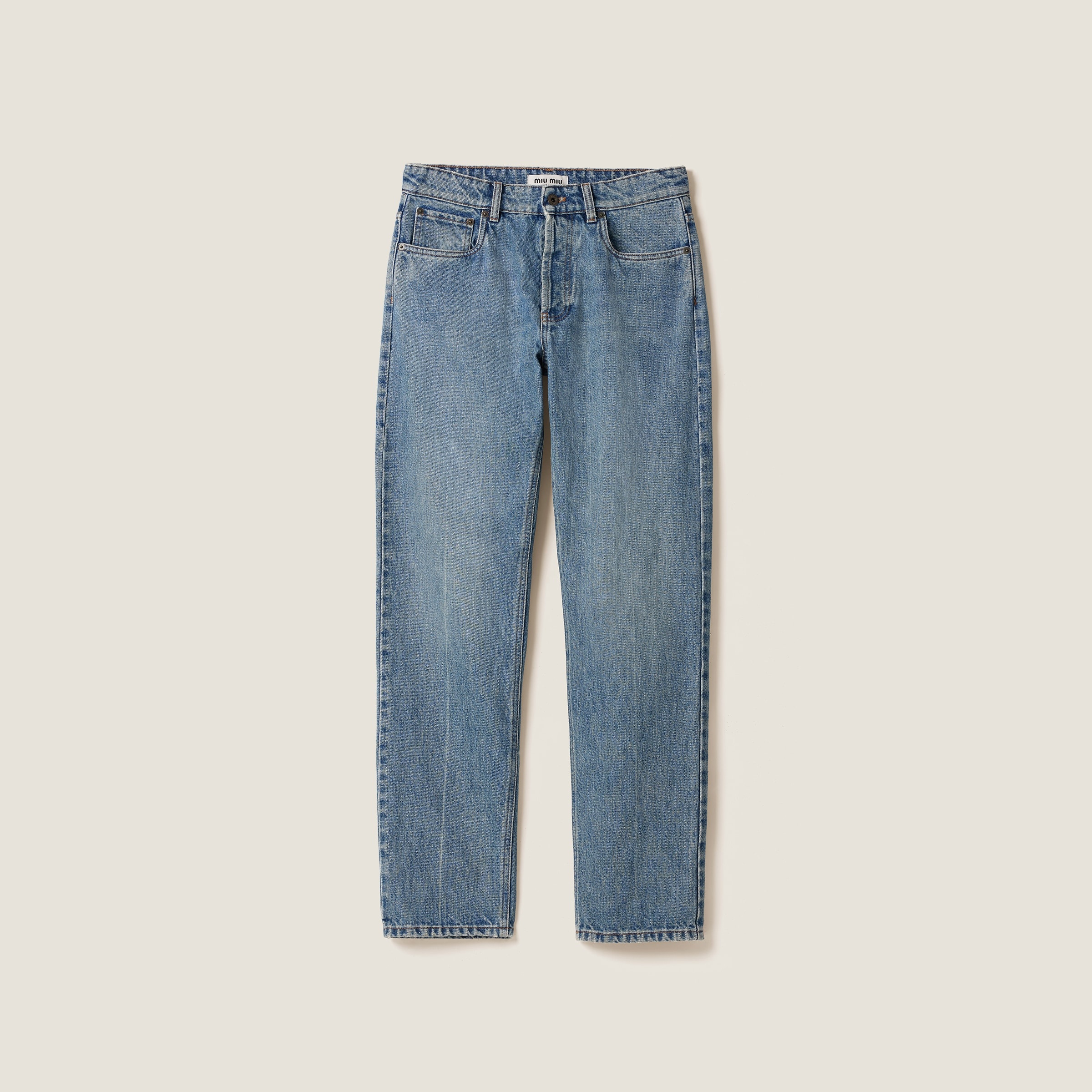 関税込 MiuMiu Denim and poplin five-pocket jeans Miu Miu Denim and poplin five-pocket jeans | REVERSIBLE