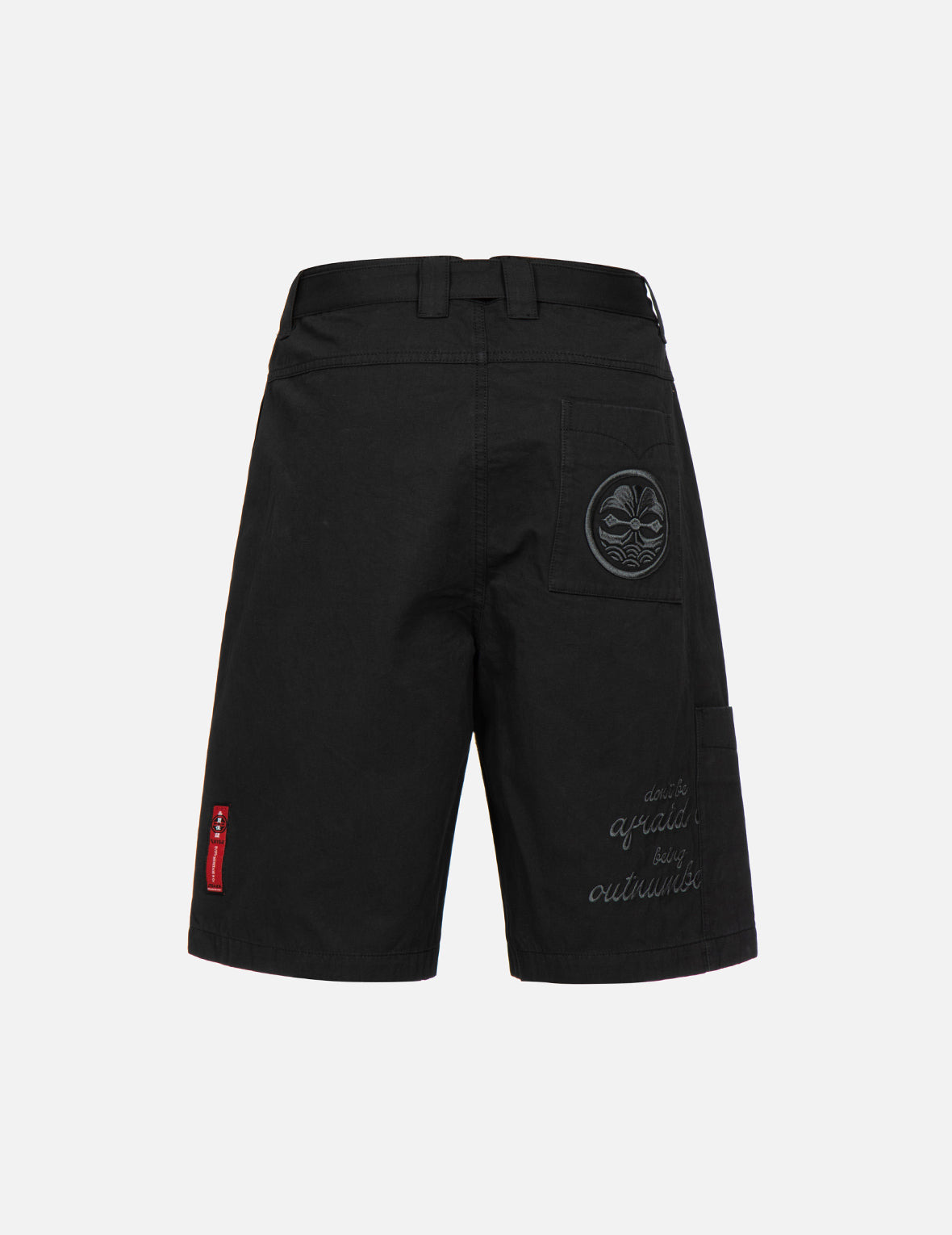 SLOGAN AND KAMON EMBROIDERY CARGO SHORTS - 2