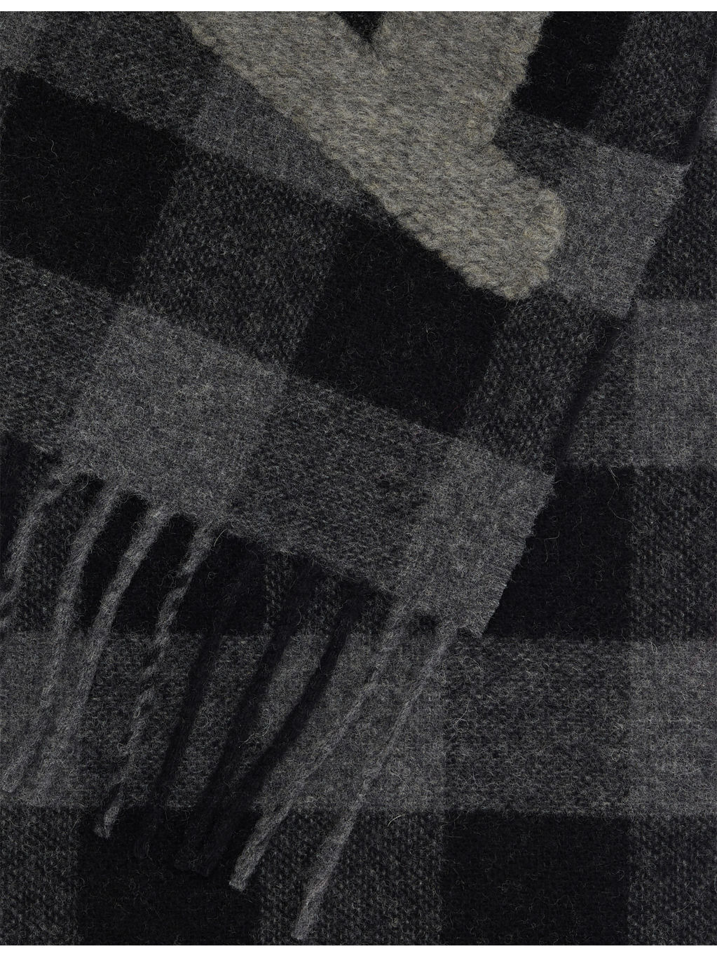 Script Checked Wool-Blend Scarf - 3