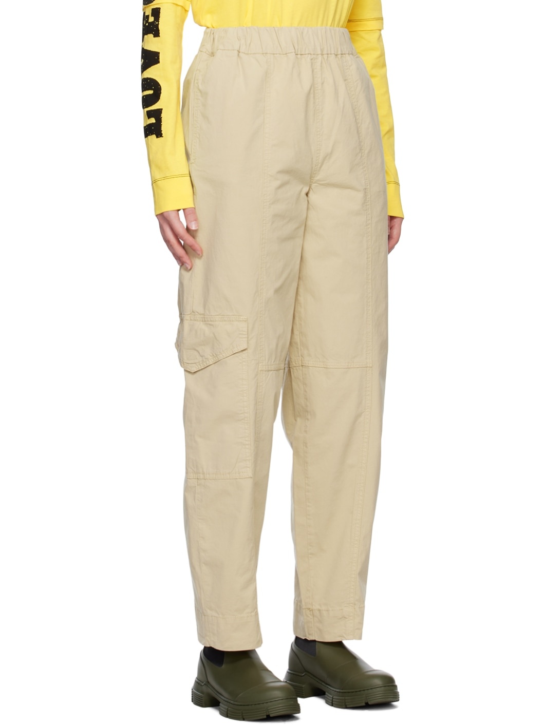 Khaki Curve Trousers - 2
