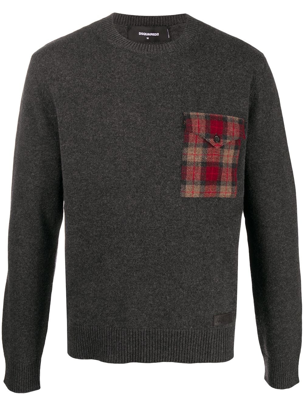 tartan pocket jumper - 1