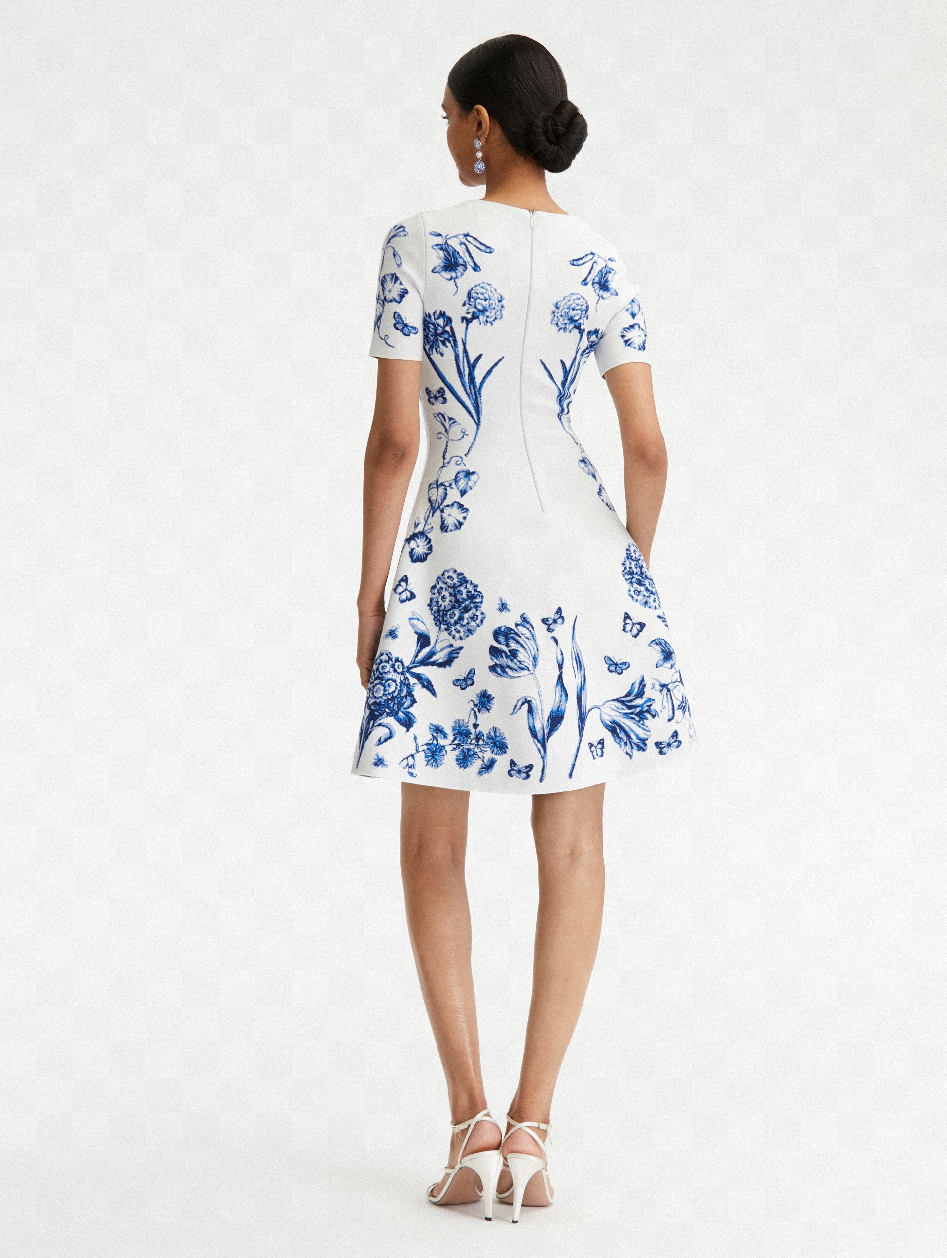FLORAL TOILE JACQUARD KNIT DRESS - 3