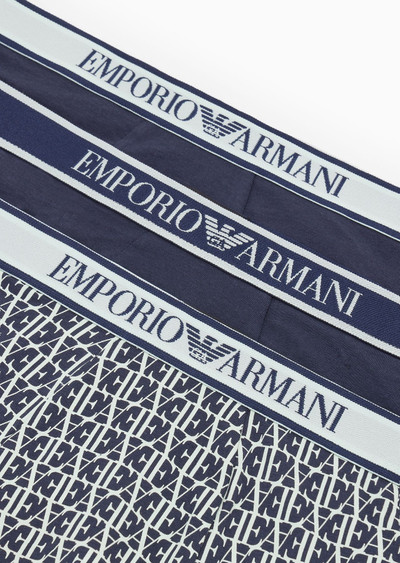 EMPORIO ARMANI Three-pack of boxer briefs with core logo waistband outlook