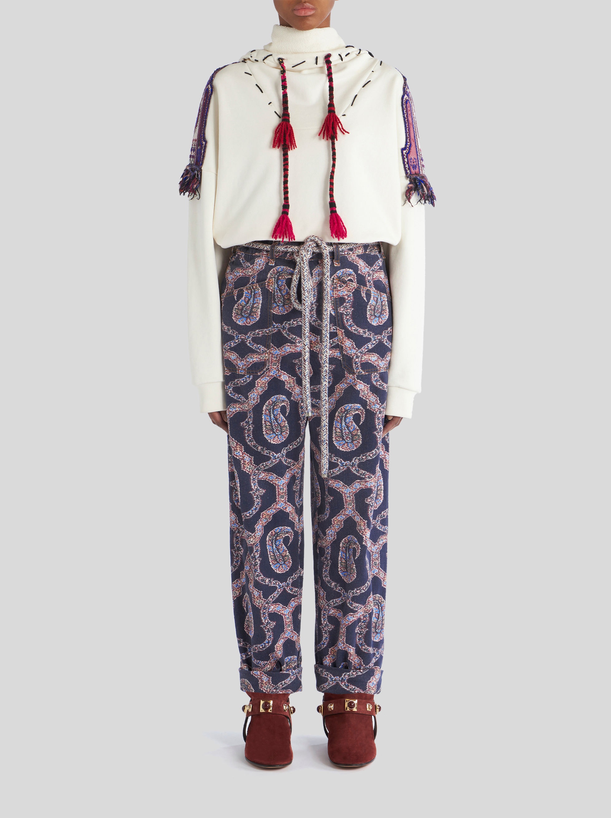 PAISLEY DENIM TROUSERS - 3