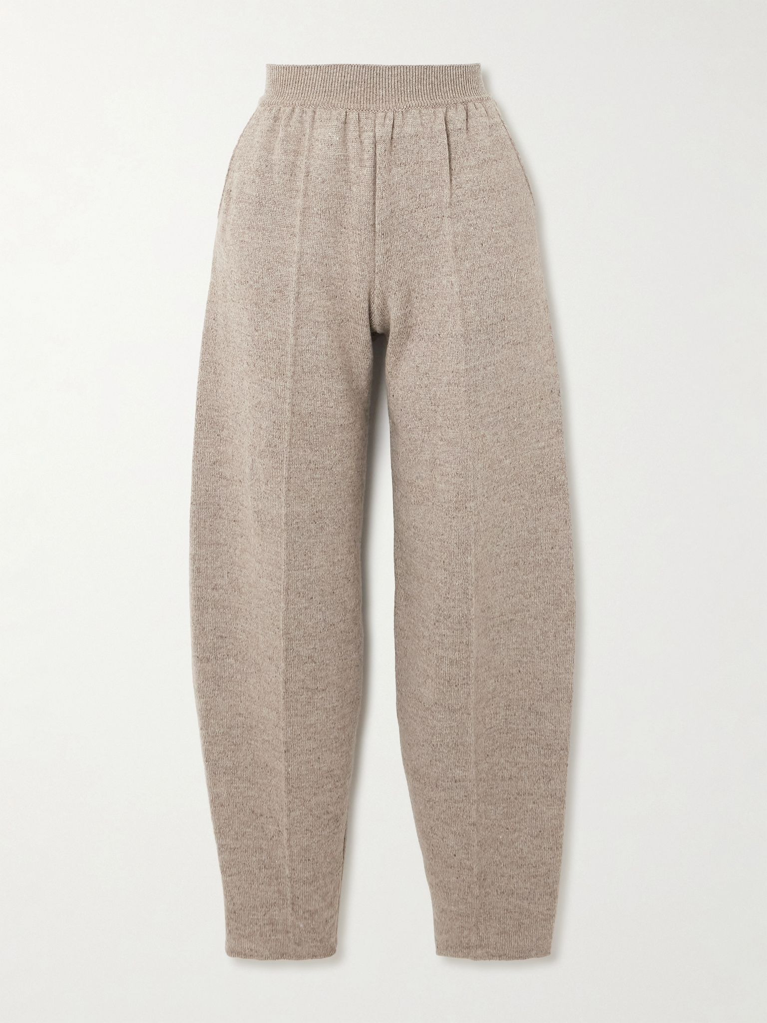 Linen and cashmere-blend tapered pants Beige - 1