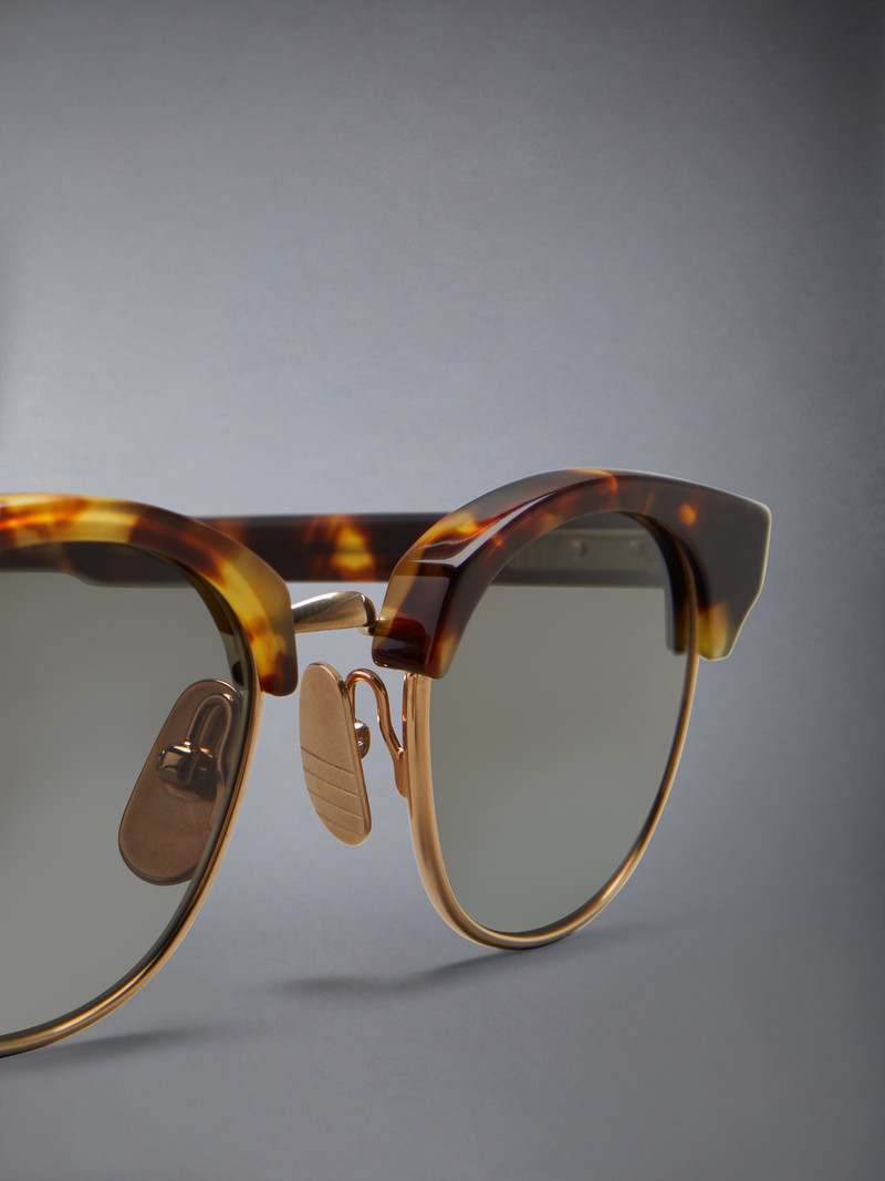 Tortoise Acetate And Titanium Oval Sunglasses 7