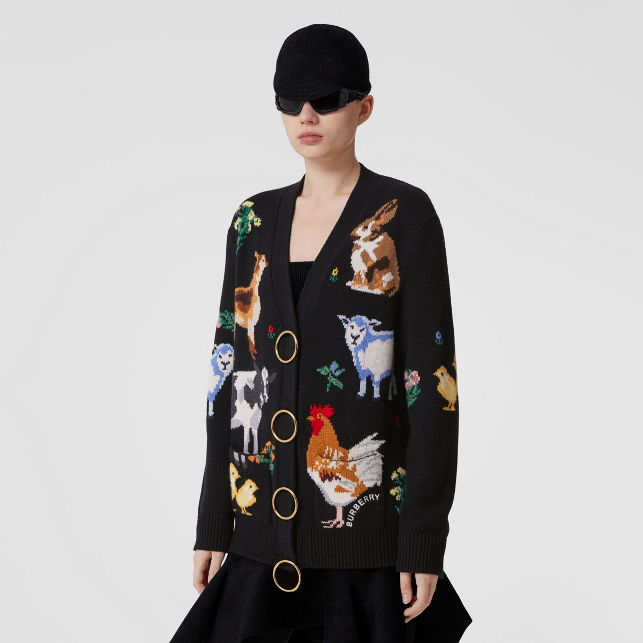Animal Intarsia Wool Cashmere Cardigan - 2