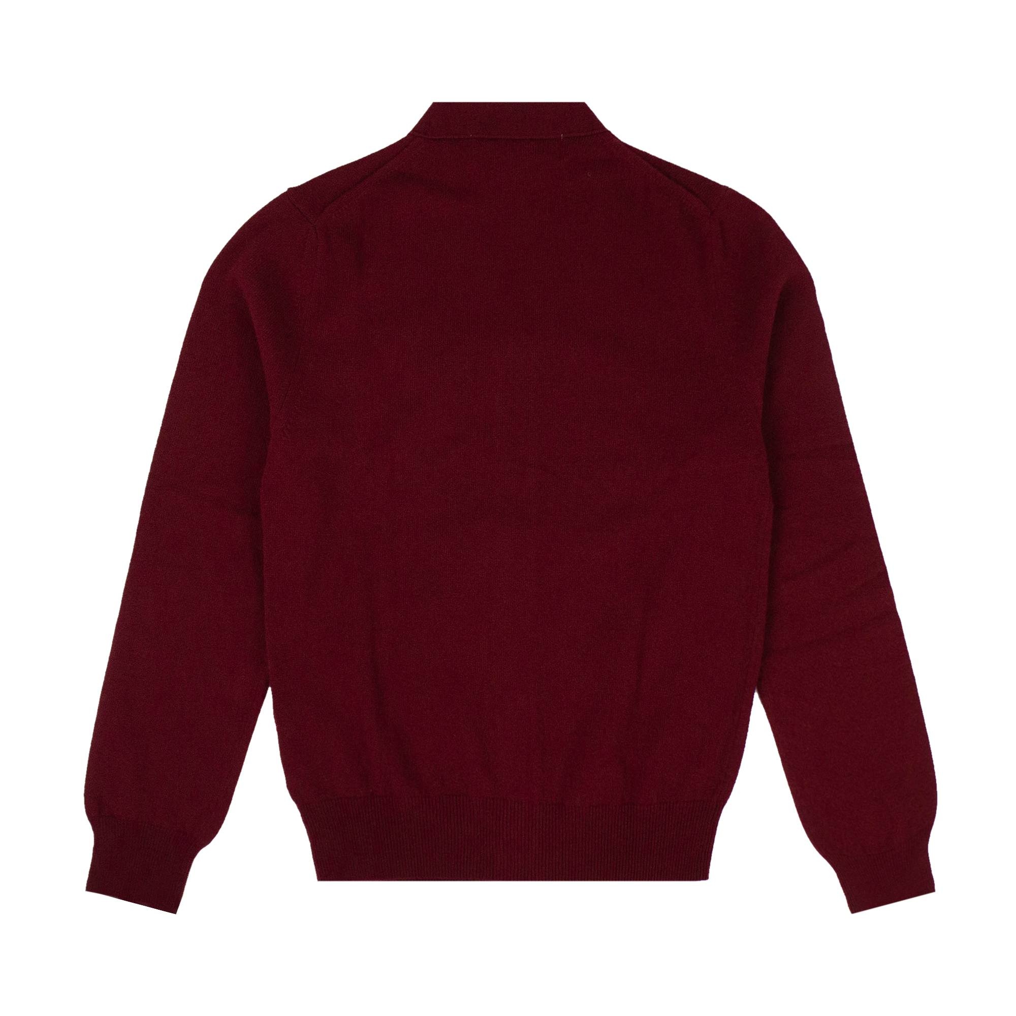 Comme des Garçons PLAY Heart Wool Cardigan 'Burgundy' - 2