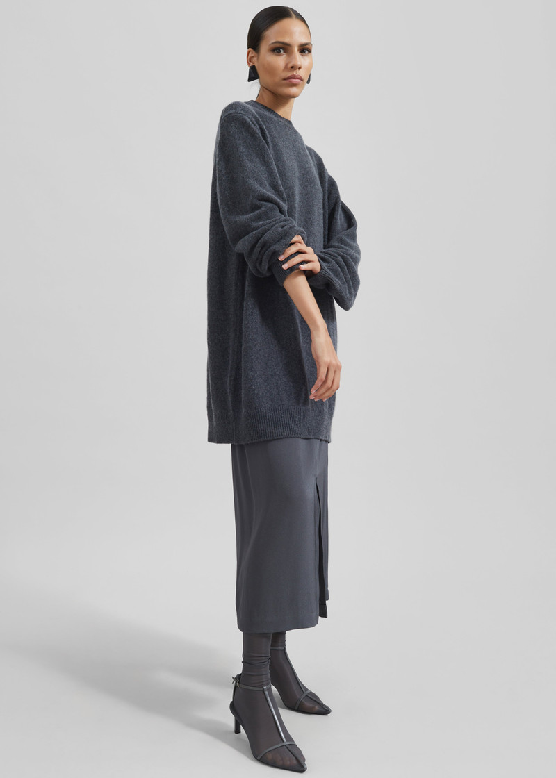 Maxime Knit Sweater Dress - Dark Grey Melange 7