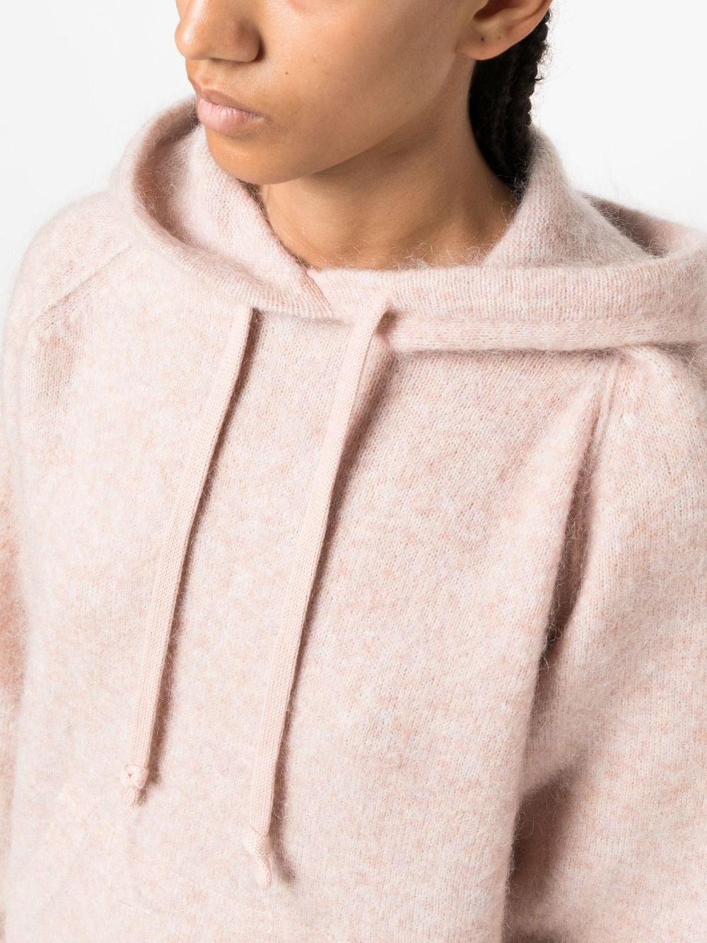 melange-effect wool-blend hoodie - 5