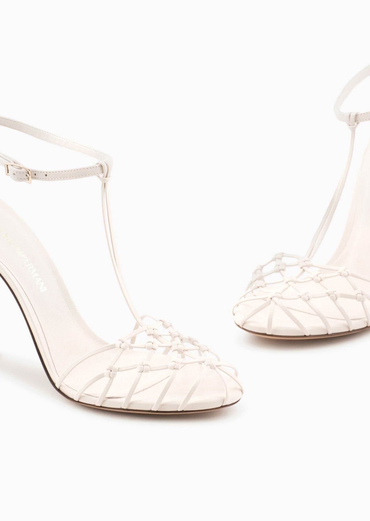 Nappa-leather T-sandals with mesh-weave heels - 5