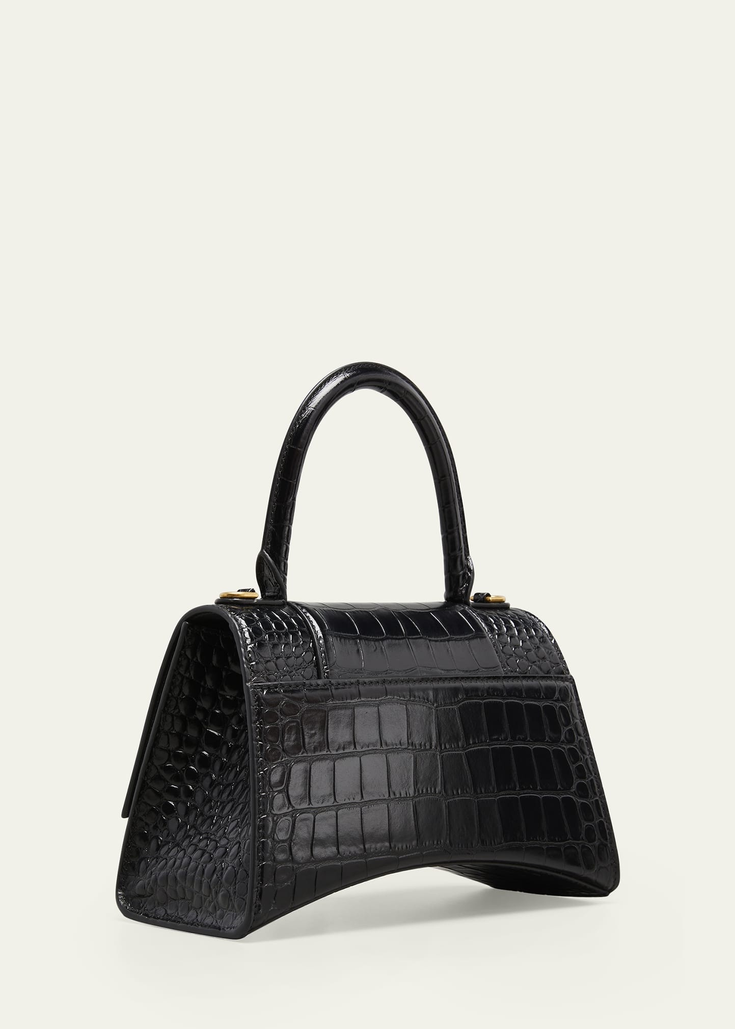 Hourglass Small Croc-Embossed Top-Handle Bag - 3