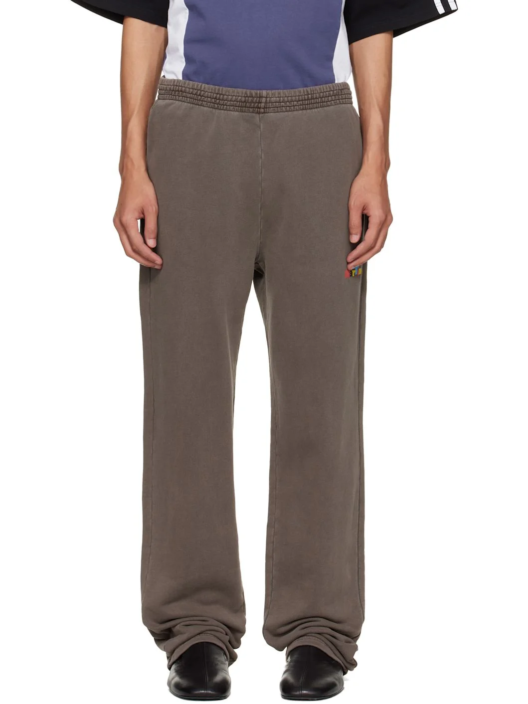 Brown Straight Leg Sweatpants - 1