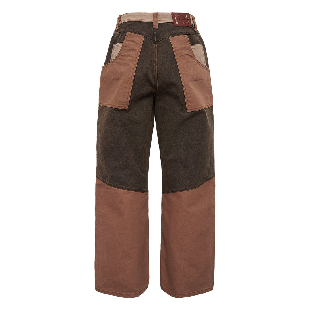 Patchwork Carpenter Wide-Leg Jeans - 2