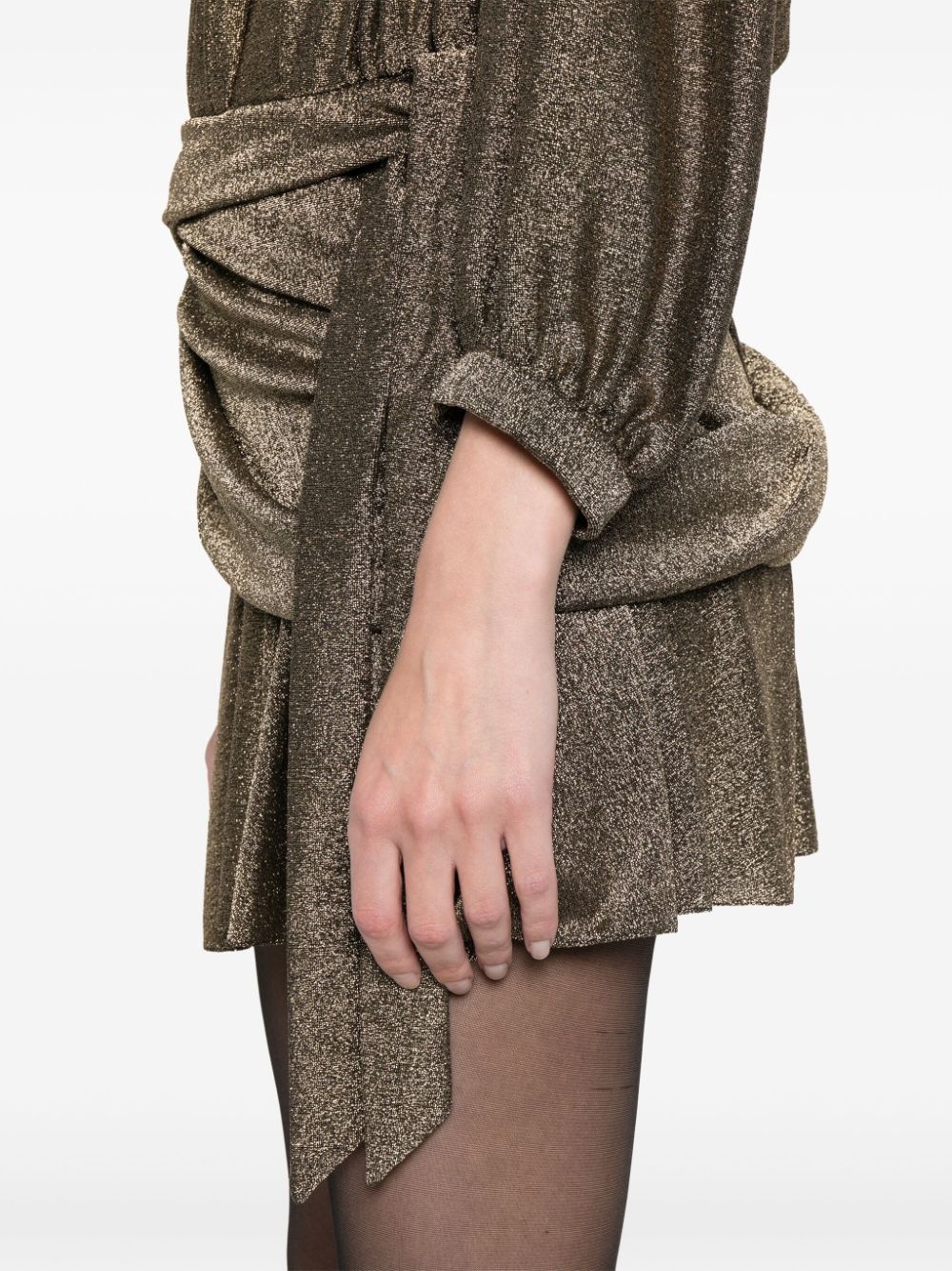 draped glitter minidress - 5