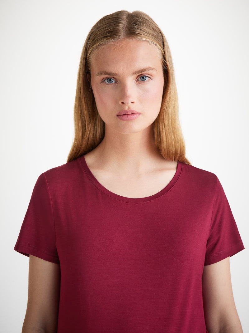 Women's T-Shirt Lara Micro Modal Stretch Claret - 5