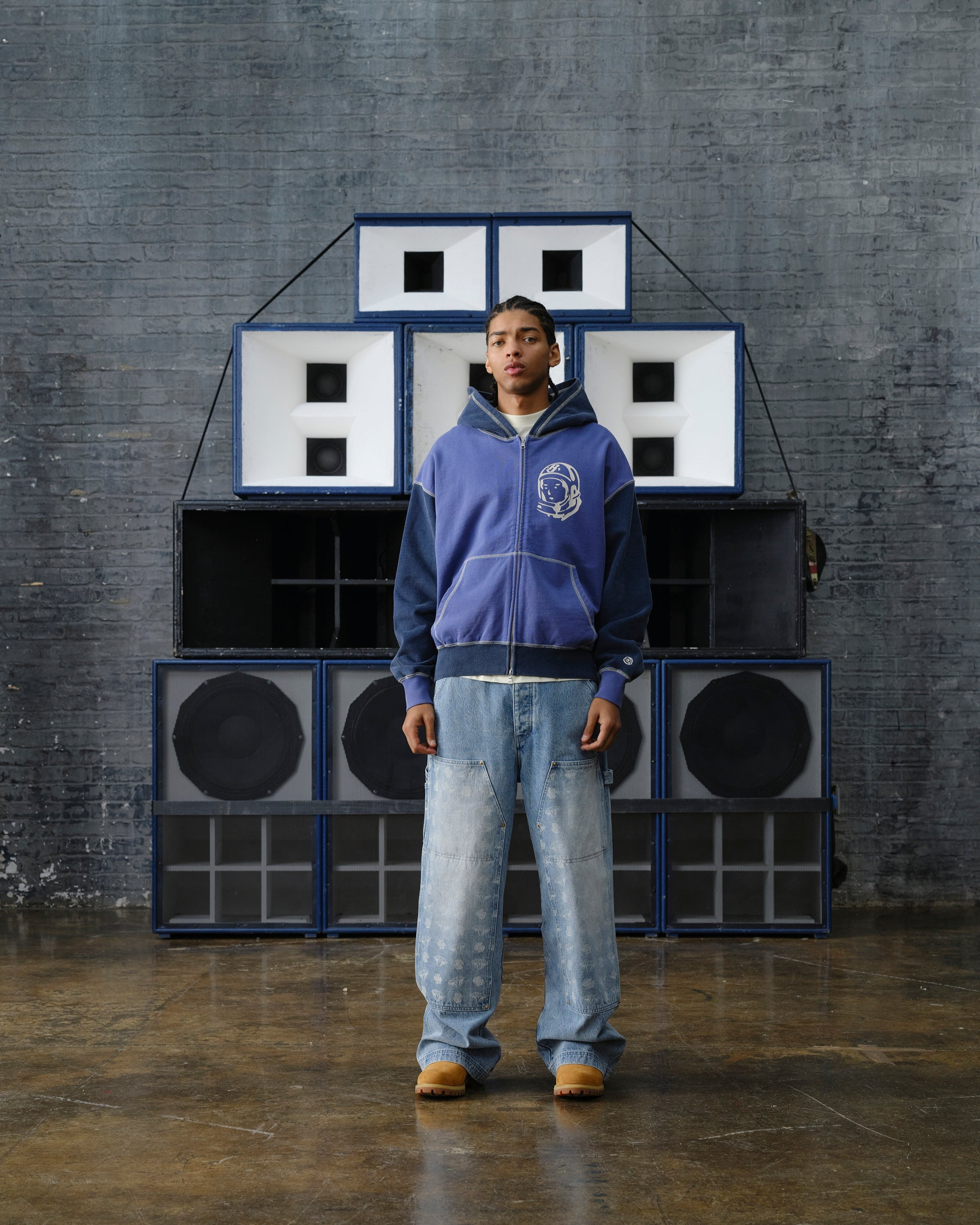 INDIGO OVERSIZED COLLEGE ZIP THROUGH - 2