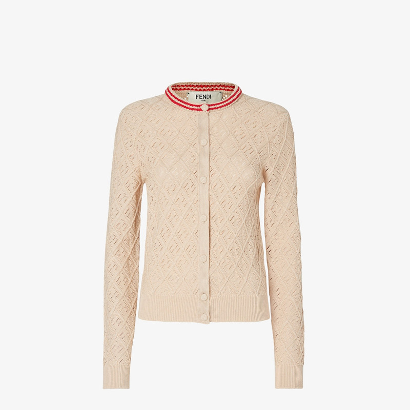 Cardigan Beige cotton Argyle cardigan 1