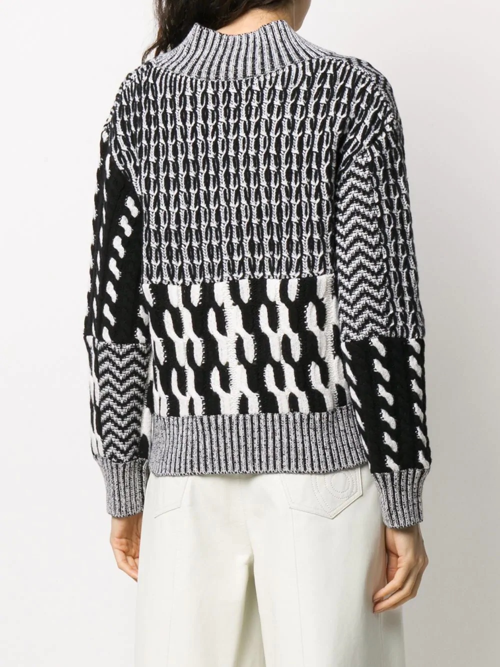 two-tone chunky knitted jumper - 4