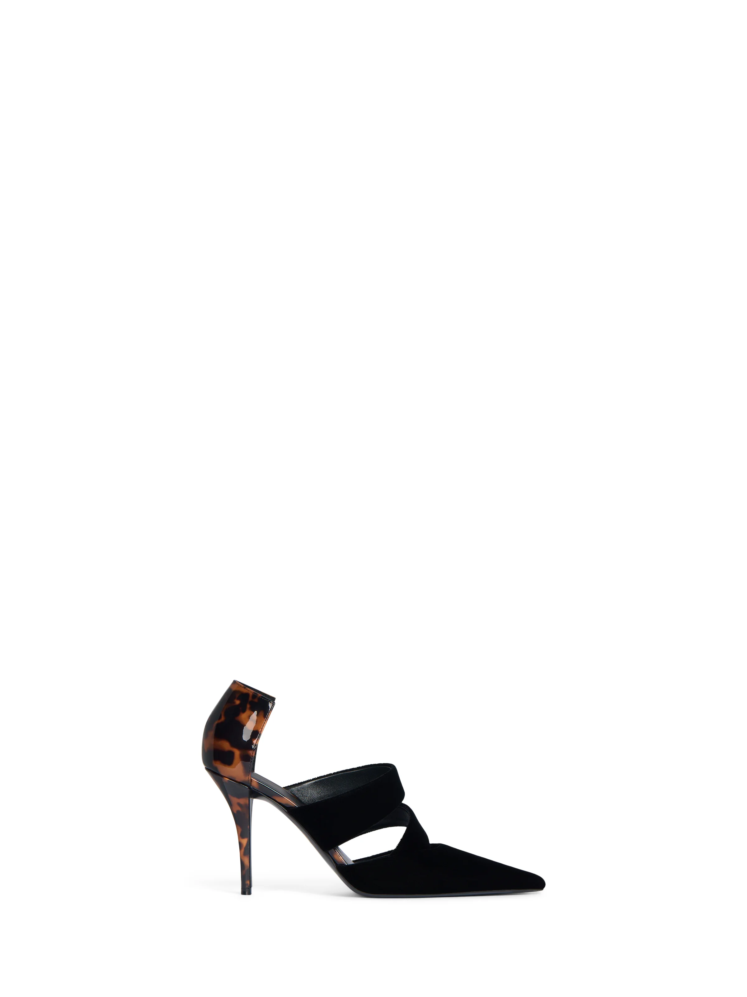 Velvet and printed patent leather pumps - 1