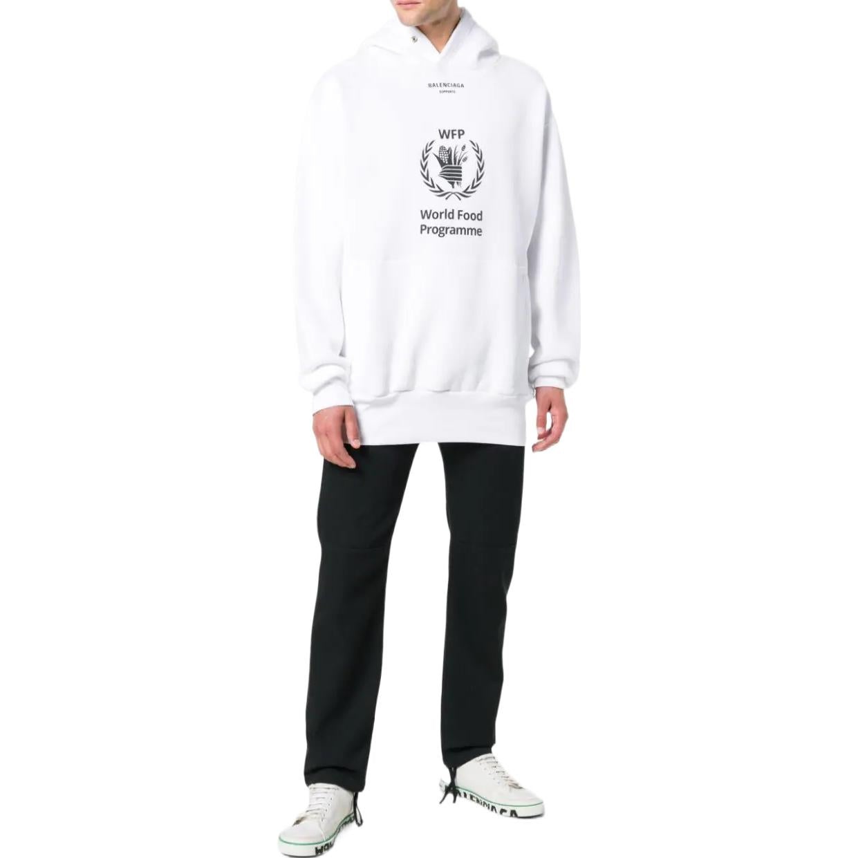 Balenciaga x World Food Programme Hoodie 'White Black' 541870TCV343307 - 2