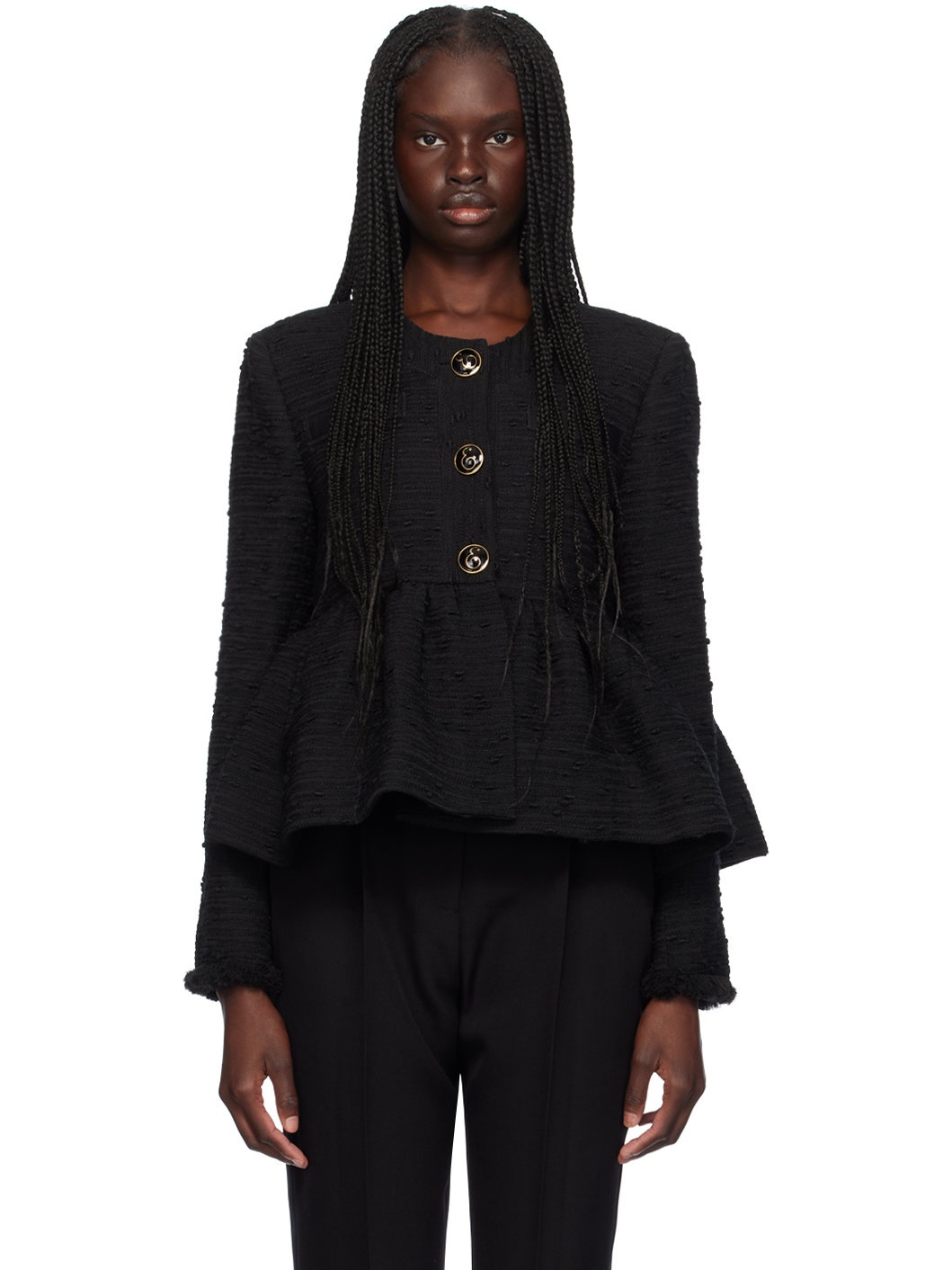 Black Peplum Jacket - 1