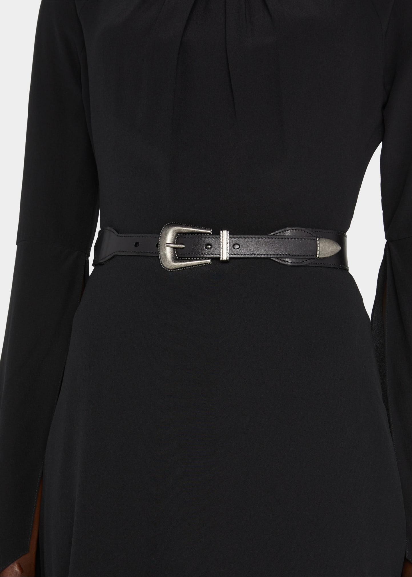 Western Buckle Leather Belt - 2