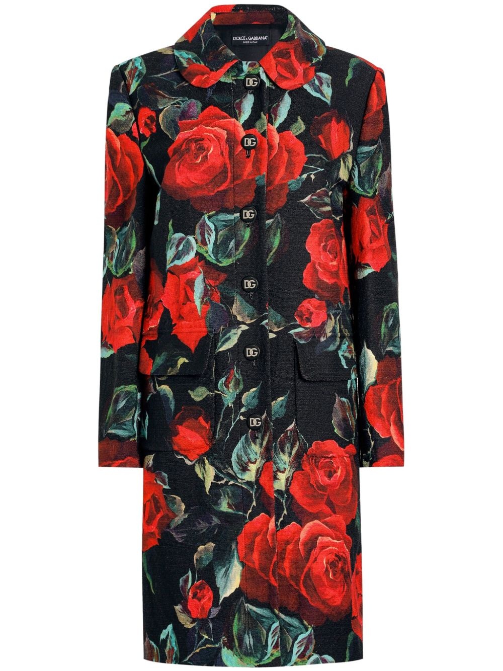 floral-print coat - 1